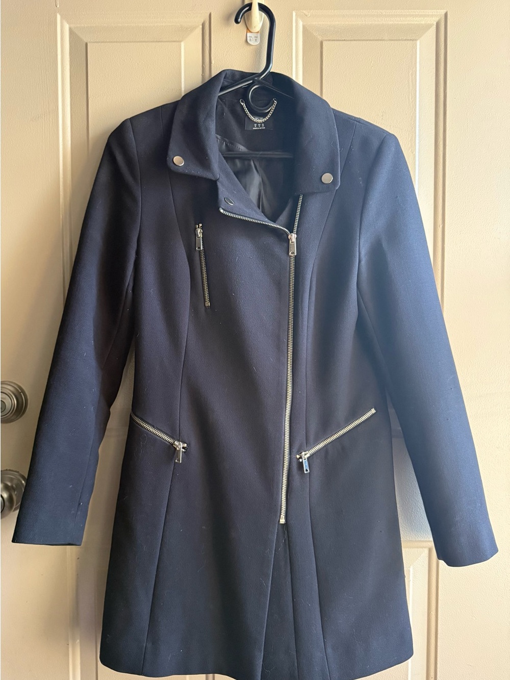 F&F Black Zip Trench Coat